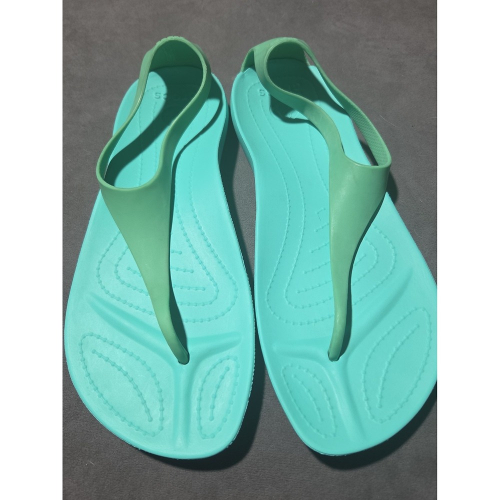 Crocs Serena Sexi Flip Women's 8 Aqua Marine  T-Strap Slingback Thong Sandals